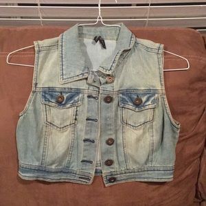 Denim crop jacket